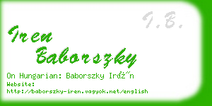 iren baborszky business card